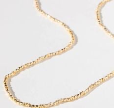 Brass 22k gold Beaded Necklace, Handmade brass jewelry